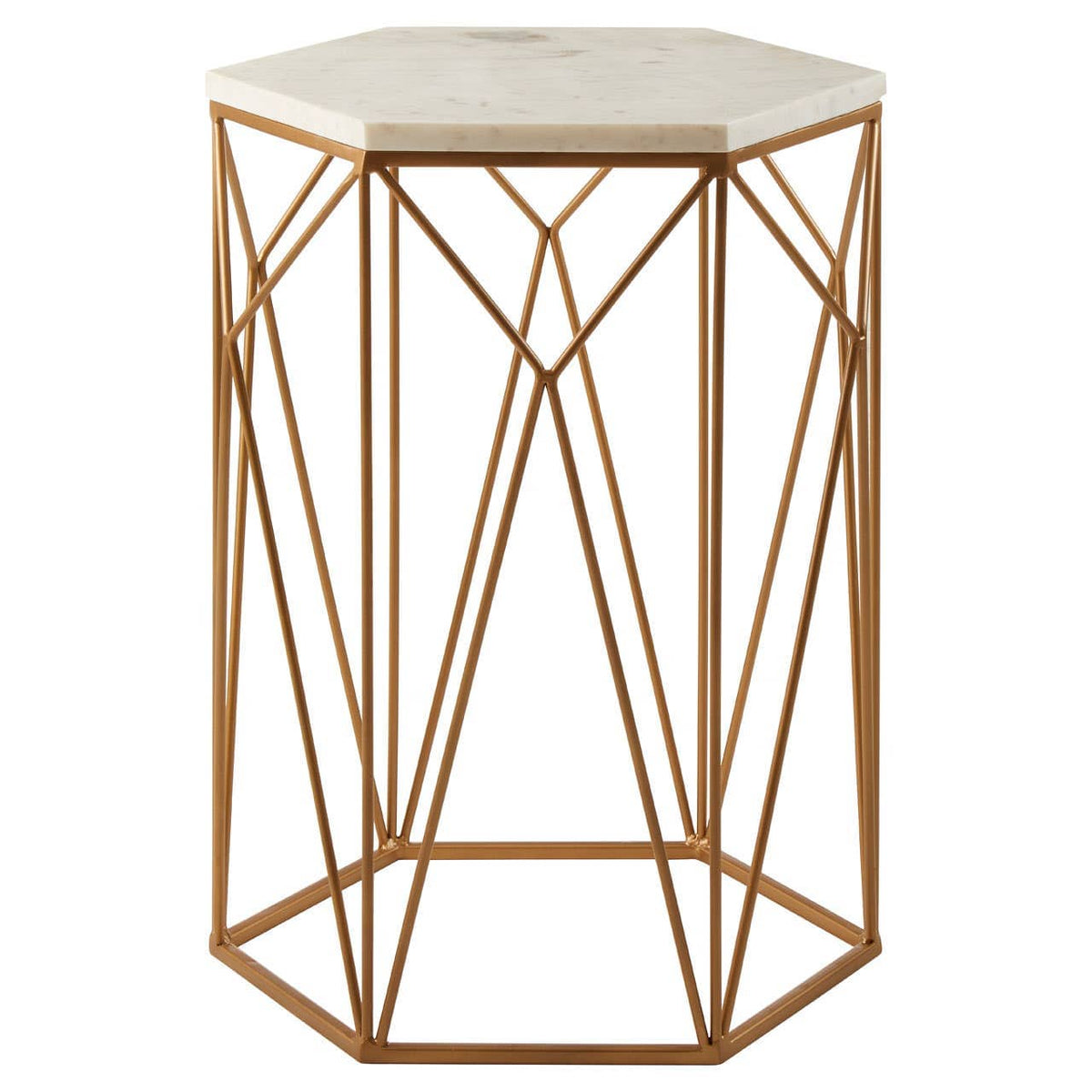 Shalimar Side Table With Geometric Base.