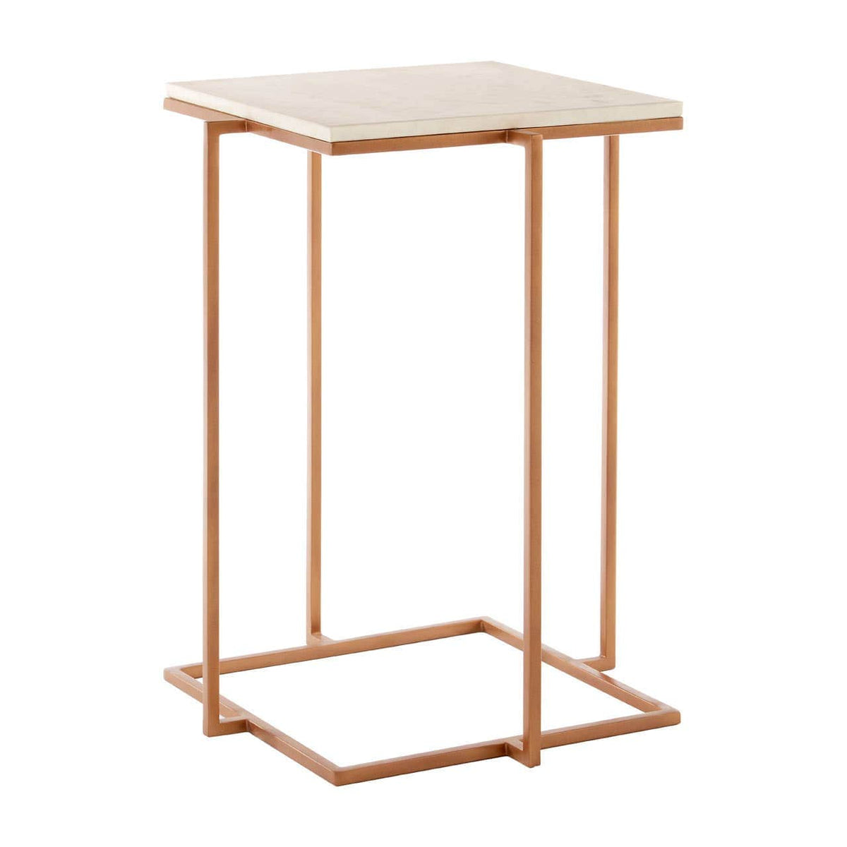 Shalimar Side Table With Gold Finish Legs.