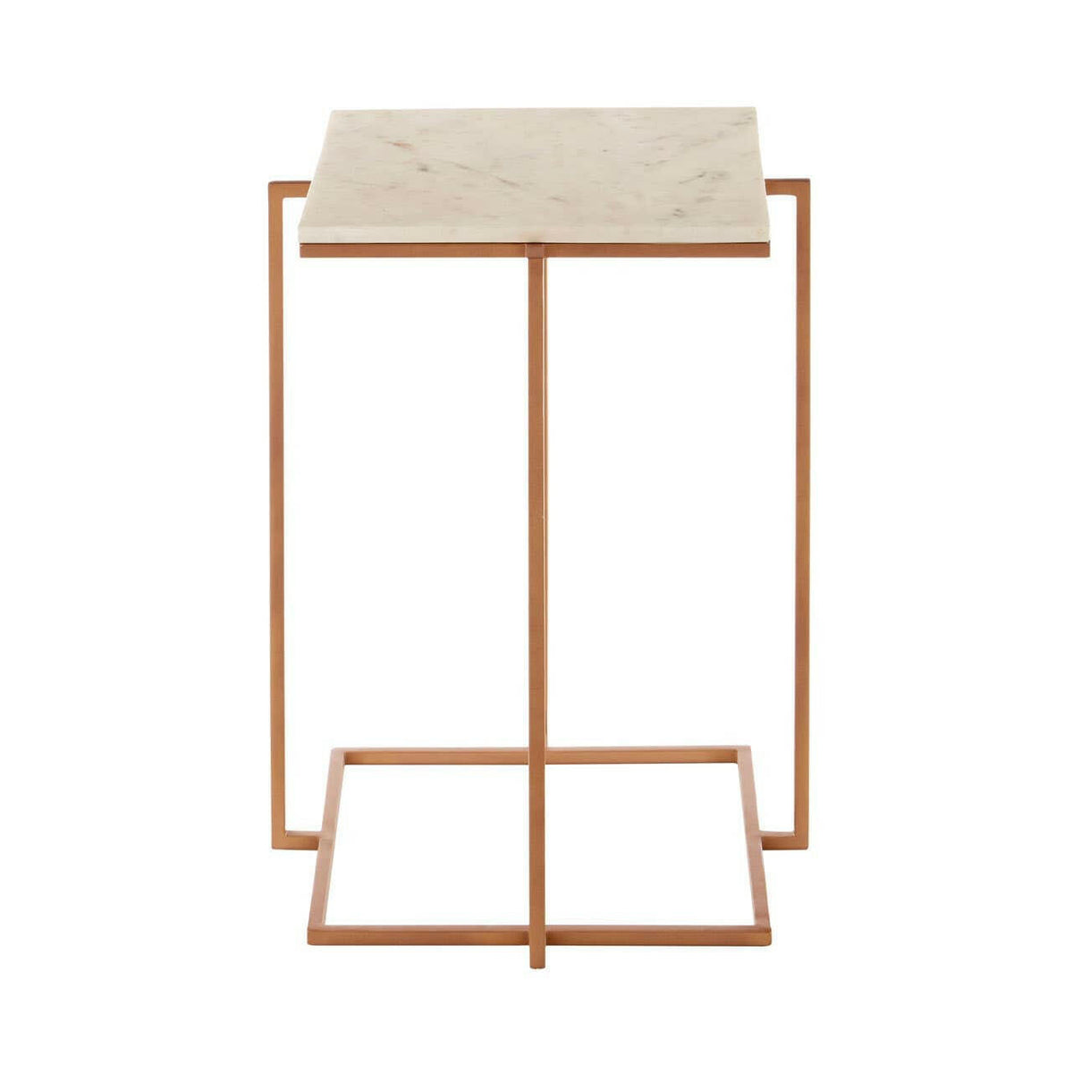 Shalimar Side Table With Gold Finish Legs.