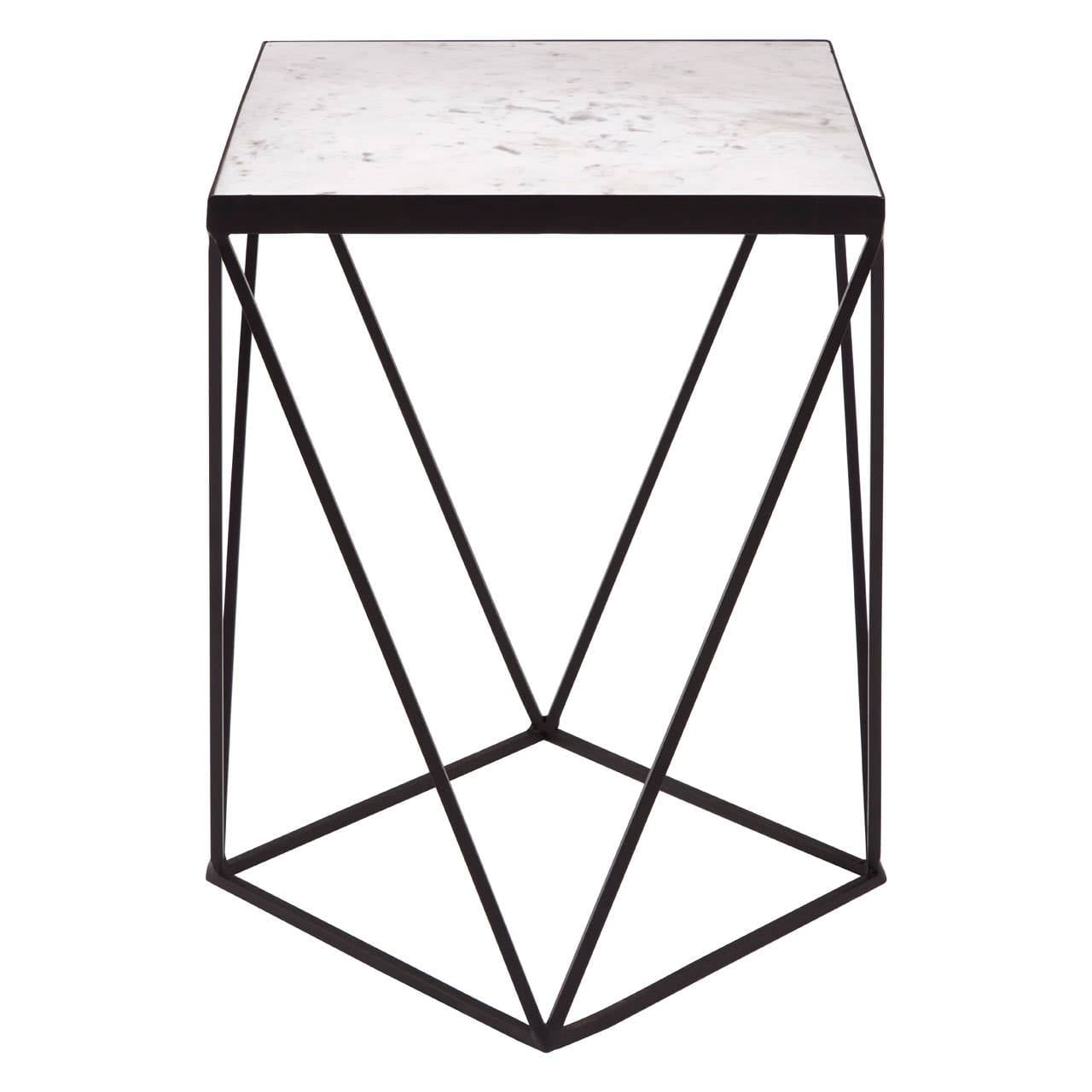 Noosa & Co. Living Shalimar Square Black Finish Base Side Table House of Isabella UK