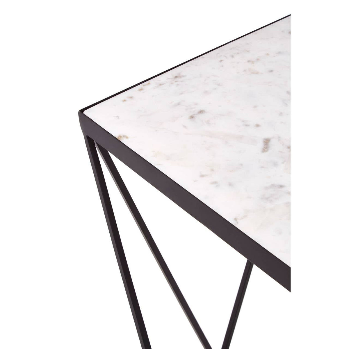 Shalimar Square Black Finish Base Side Table.