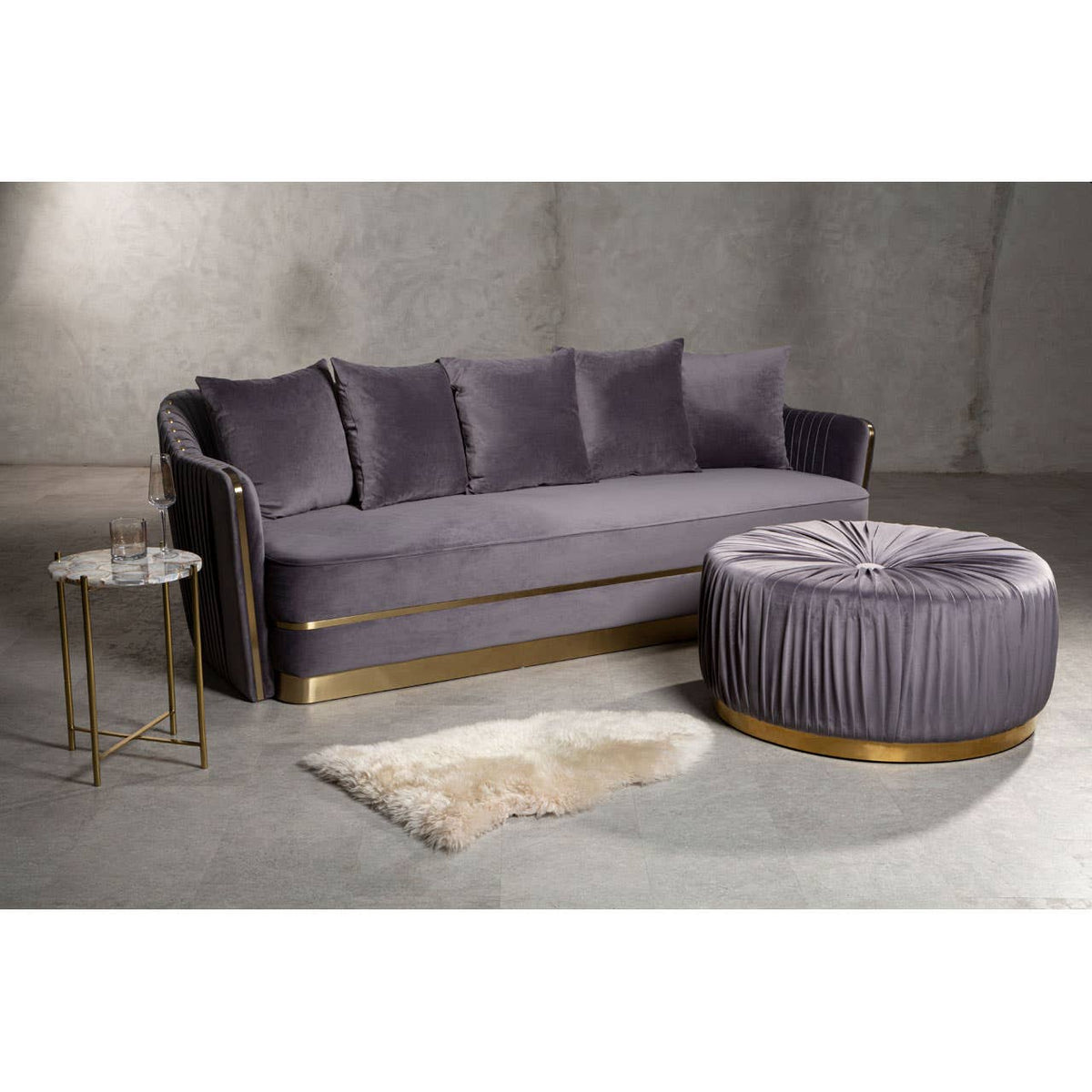 Shea Grey Footstool.