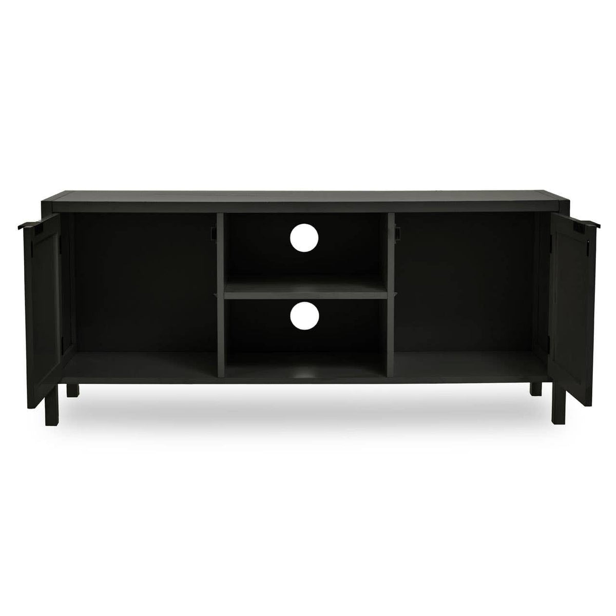 Sherman Black Rattan Media Unit.