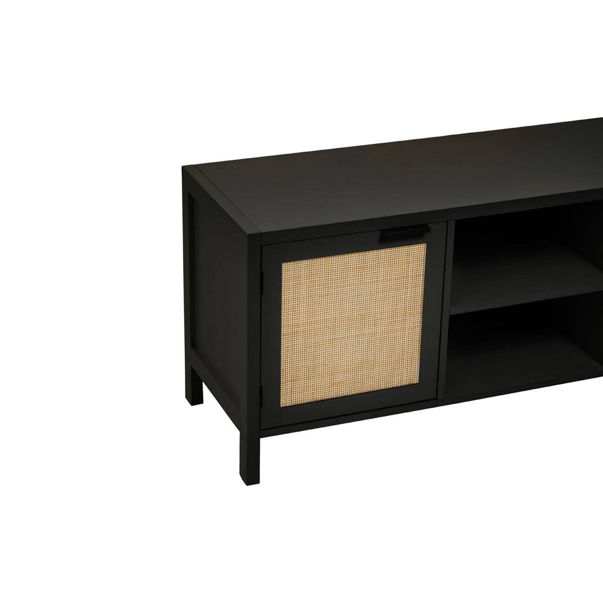 Sherman Black Rattan Media Unit.