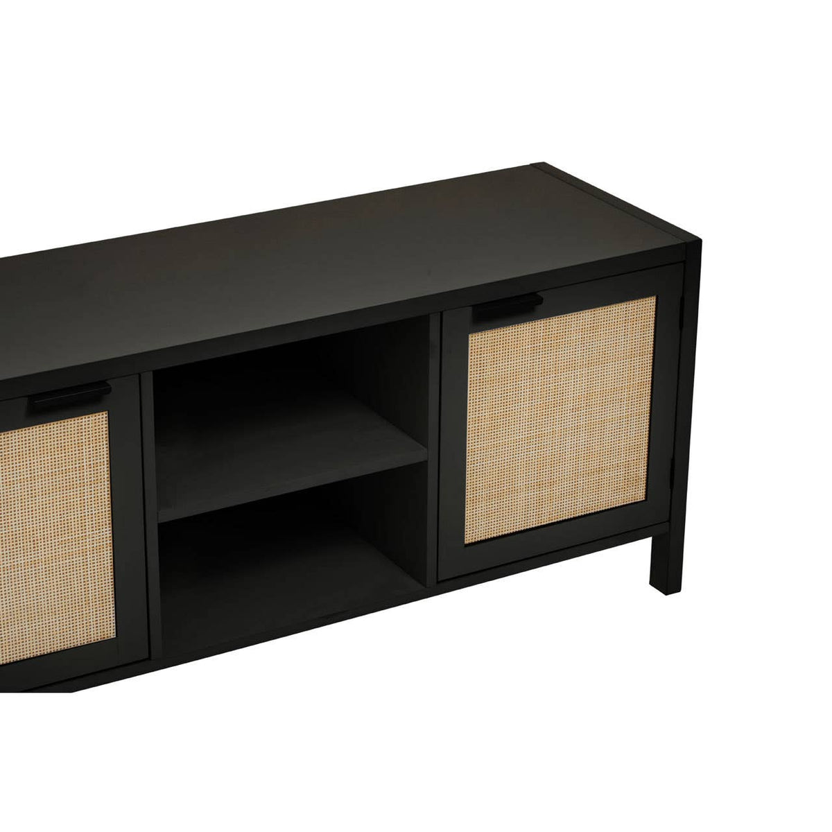 Sherman Black Rattan Media Unit.
