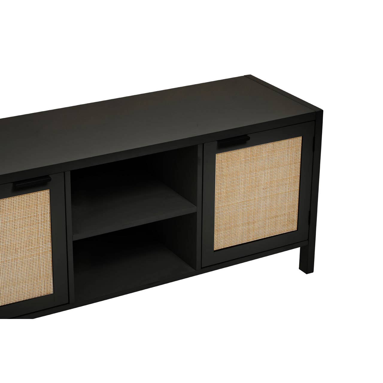 Noosa & Co. Living Sherman Black Rattan Media Unit House of Isabella UK