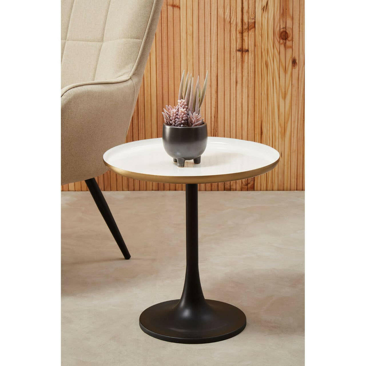 Side Table With Column Base.