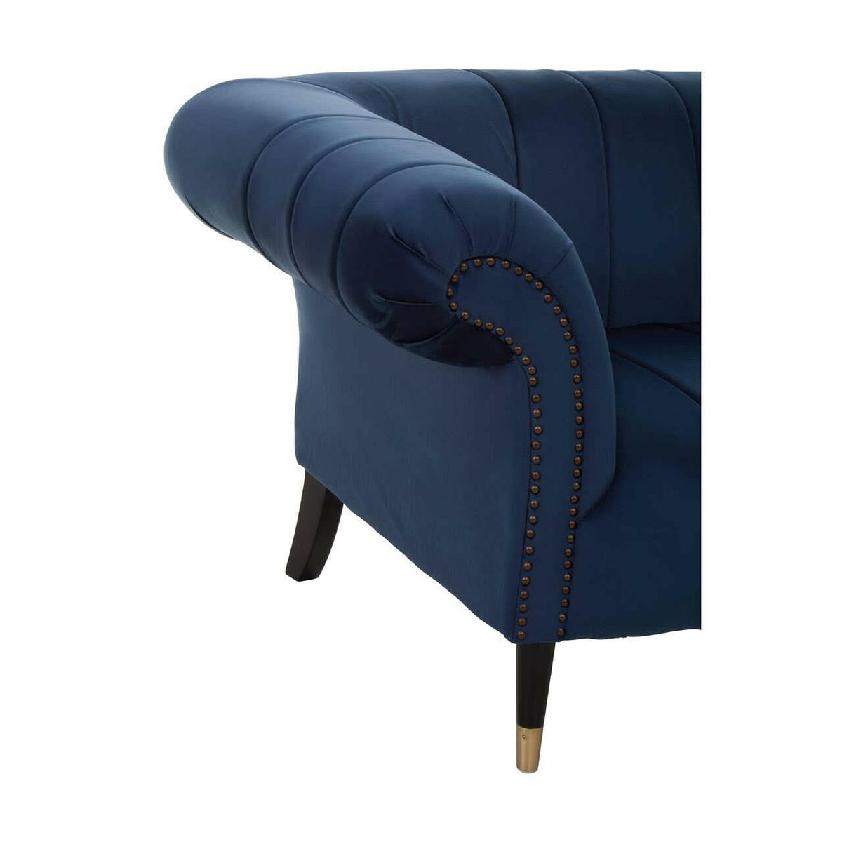 Siena Three Seat Midnight Velvet Sofa.