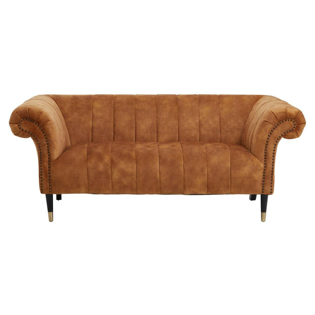 Siena Two Seat Gold Velvet Sofa.