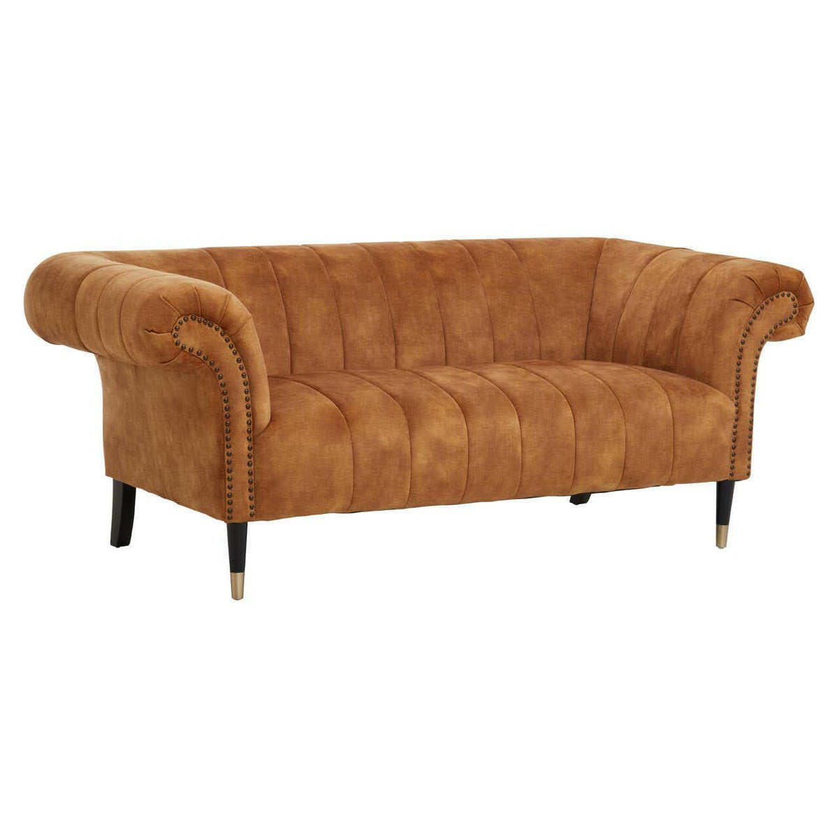 Siena Two Seat Gold Velvet Sofa.