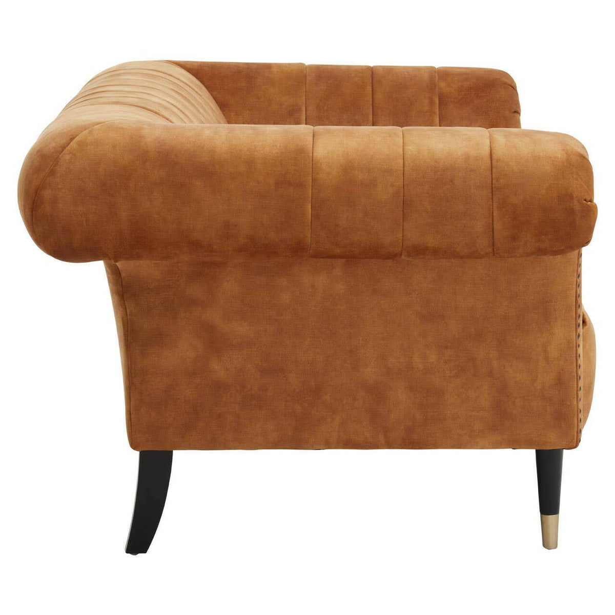 Siena Two Seat Gold Velvet Sofa.