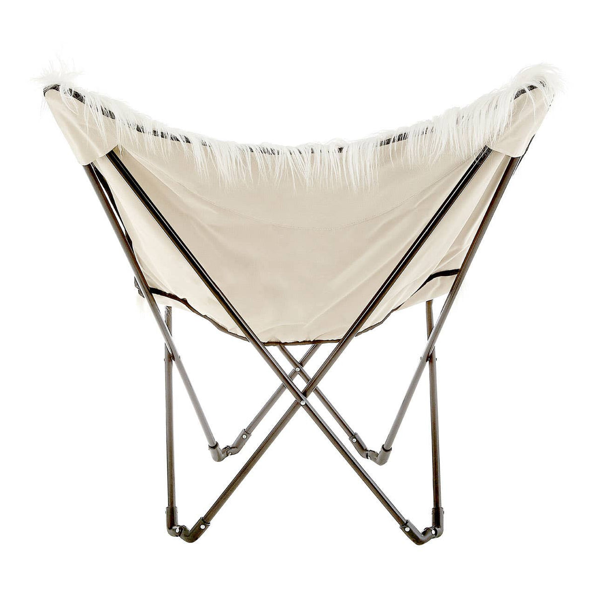 Sienna White Faux Fur Butterfly Chair.