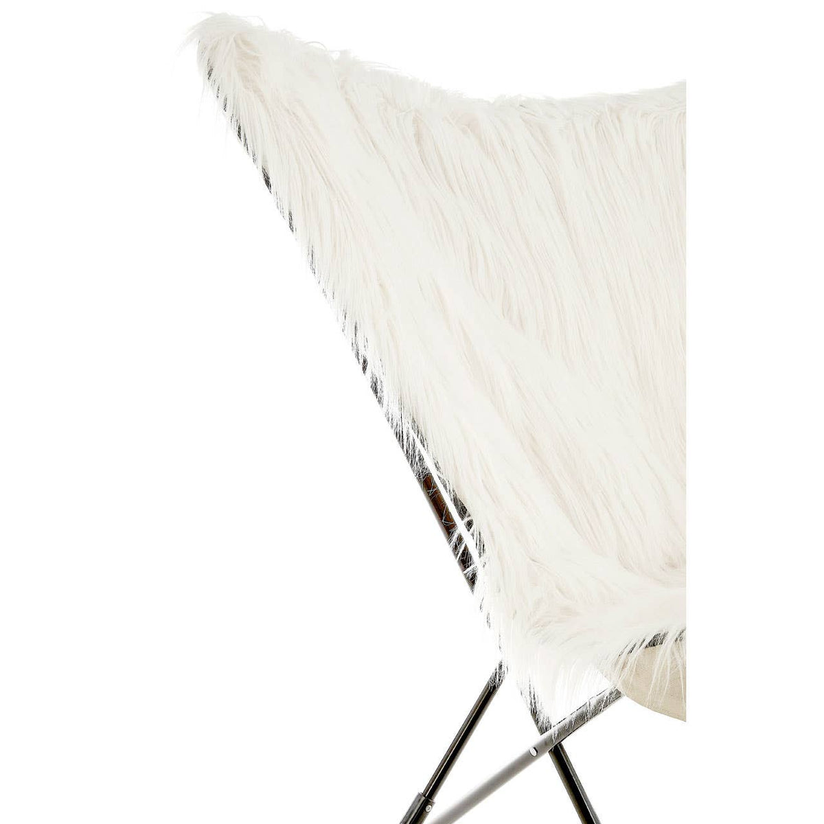 Sienna White Faux Fur Butterfly Chair.