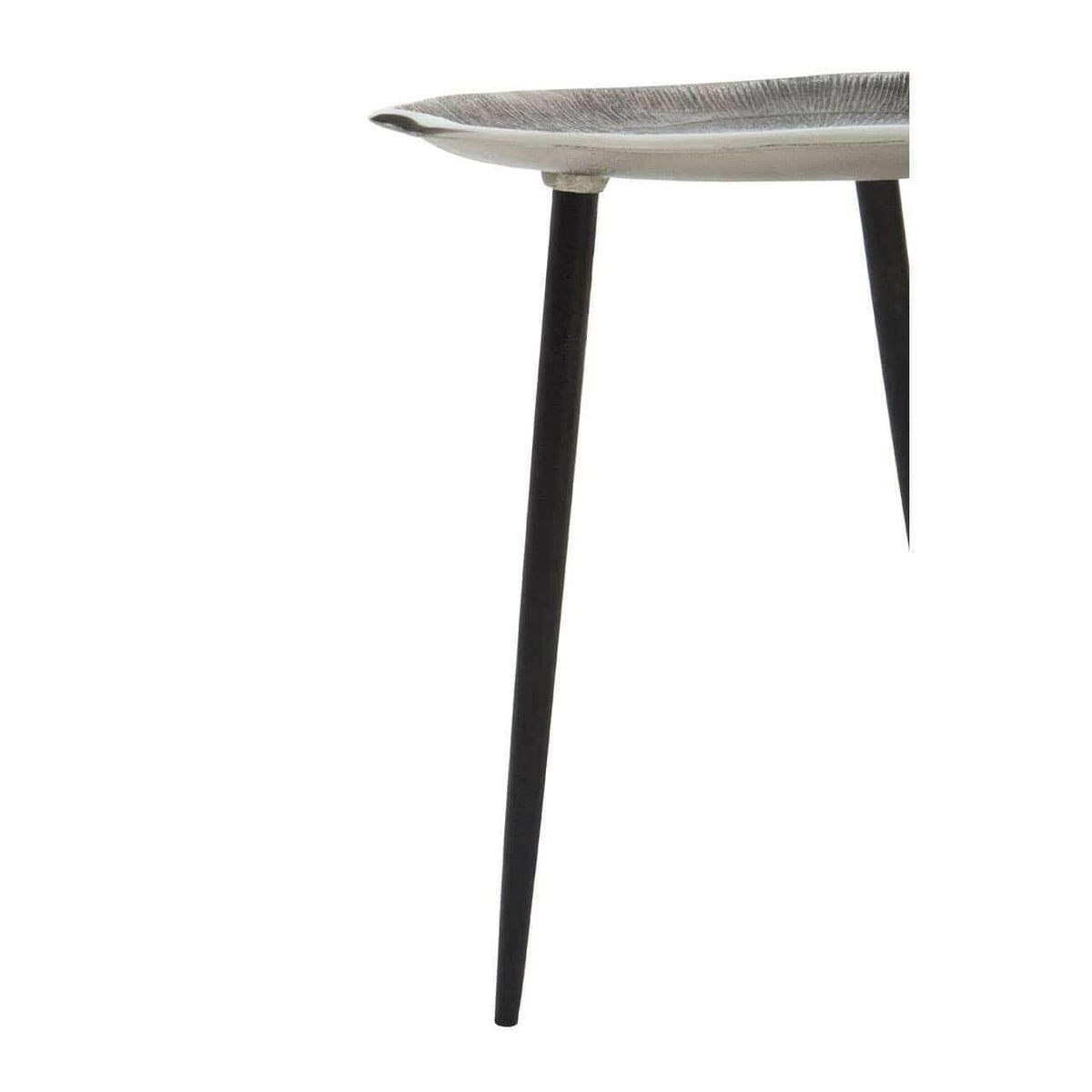 Silva Set Of Two Oak Effect Silver Top Side Tables.