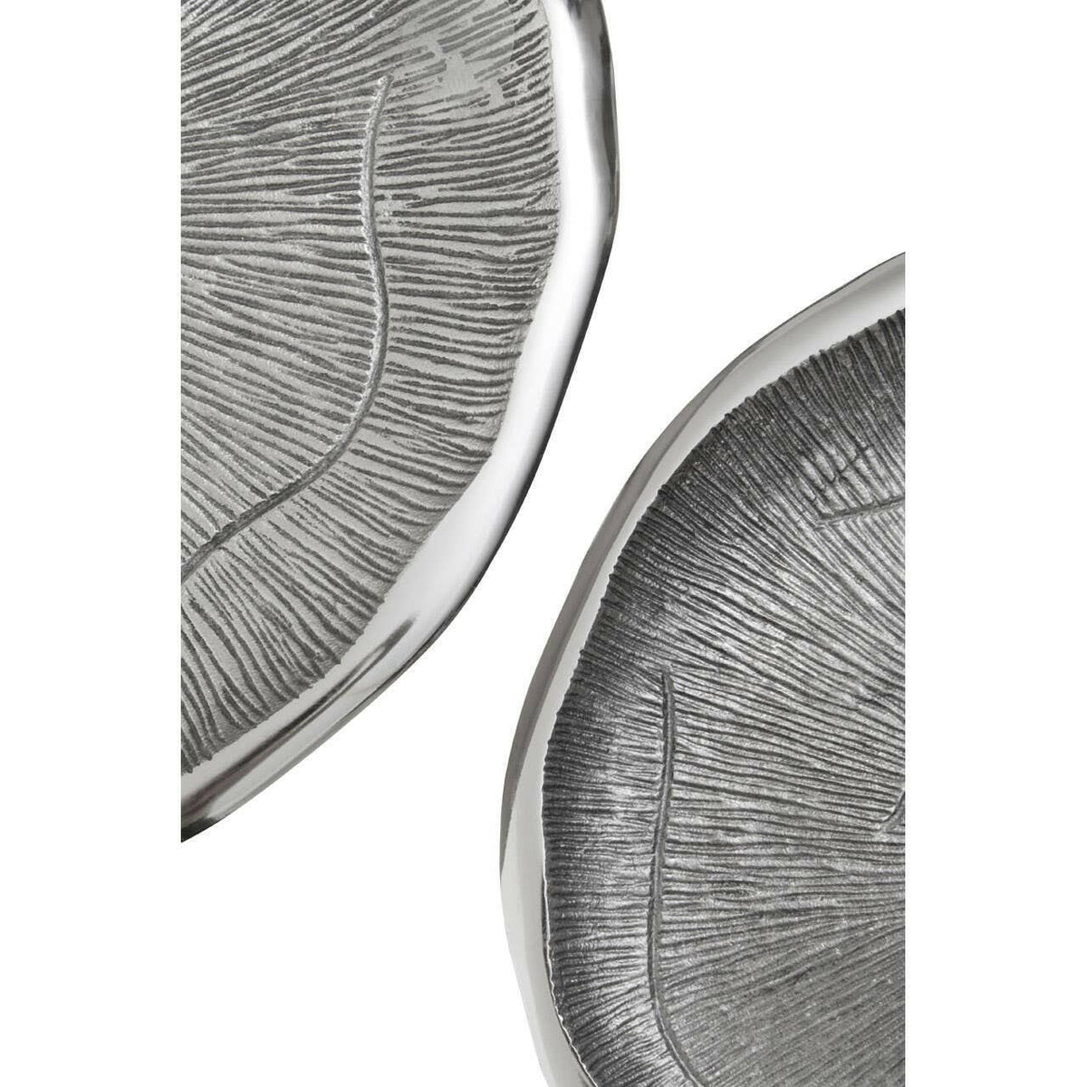 Silva Set Of Two Oak Effect Silver Top Side Tables.