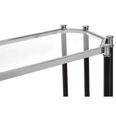 Noosa & Co. Living Silver Metal  Console Table with Blacl Lefs House of Isabella UK