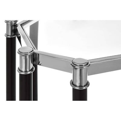 Noosa & Co. Living Silver Metal  Console Table with Blacl Lefs House of Isabella UK