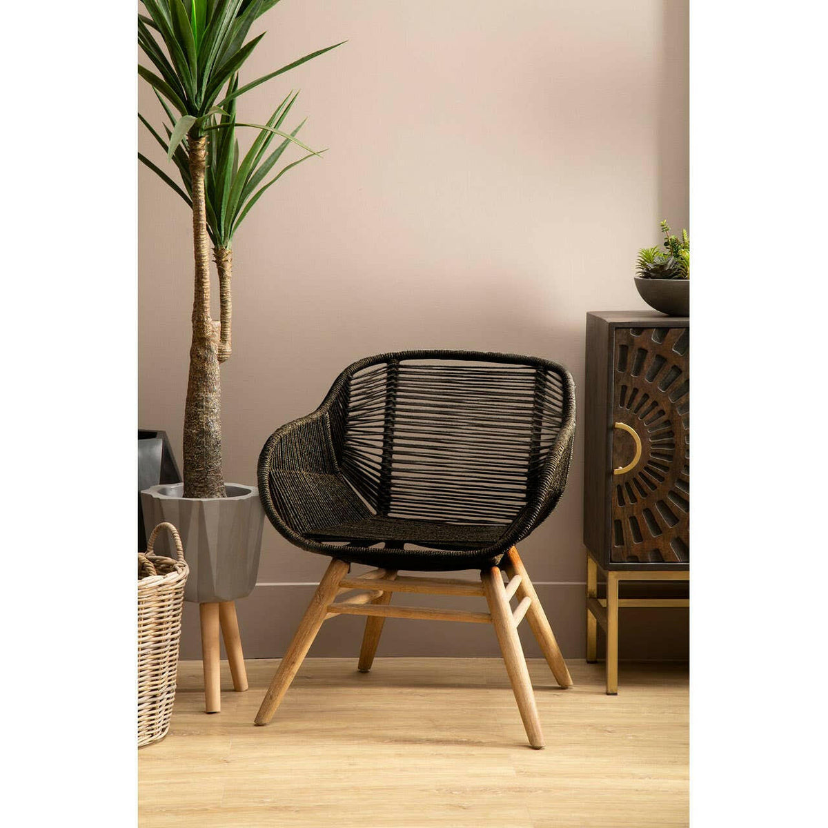 Sisal Black Rope Armchair.
