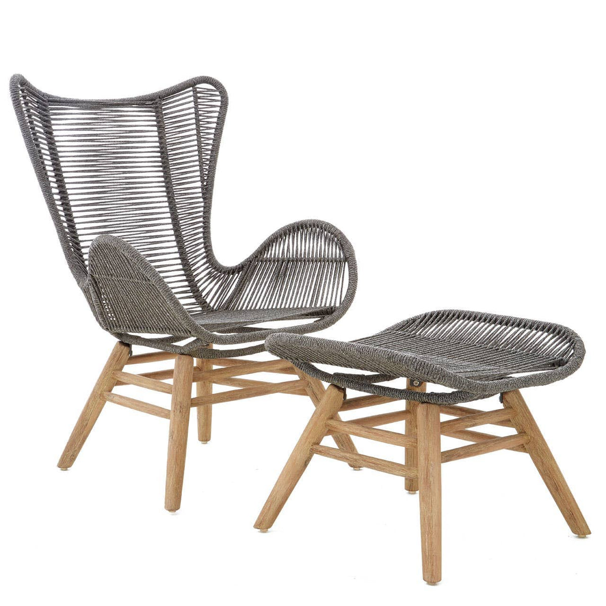 Sisal Grey Rope Lounge Chair & Footstool.