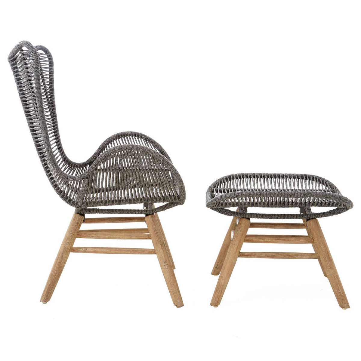 Sisal Grey Rope Lounge Chair & Footstool.