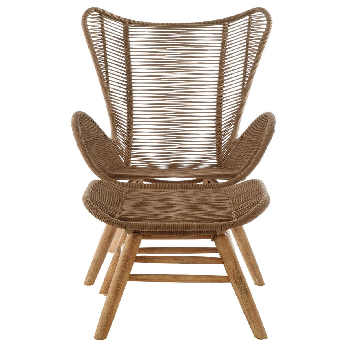Sisal Latte Rope Lounge Chair & Footstool.