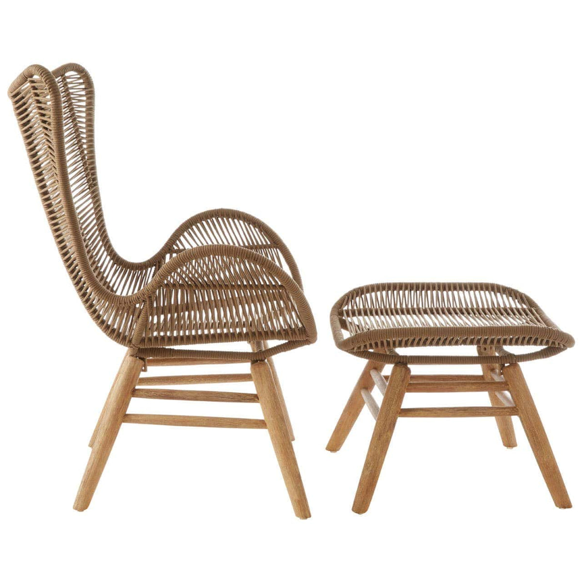 Sisal Latte Rope Lounge Chair & Footstool.