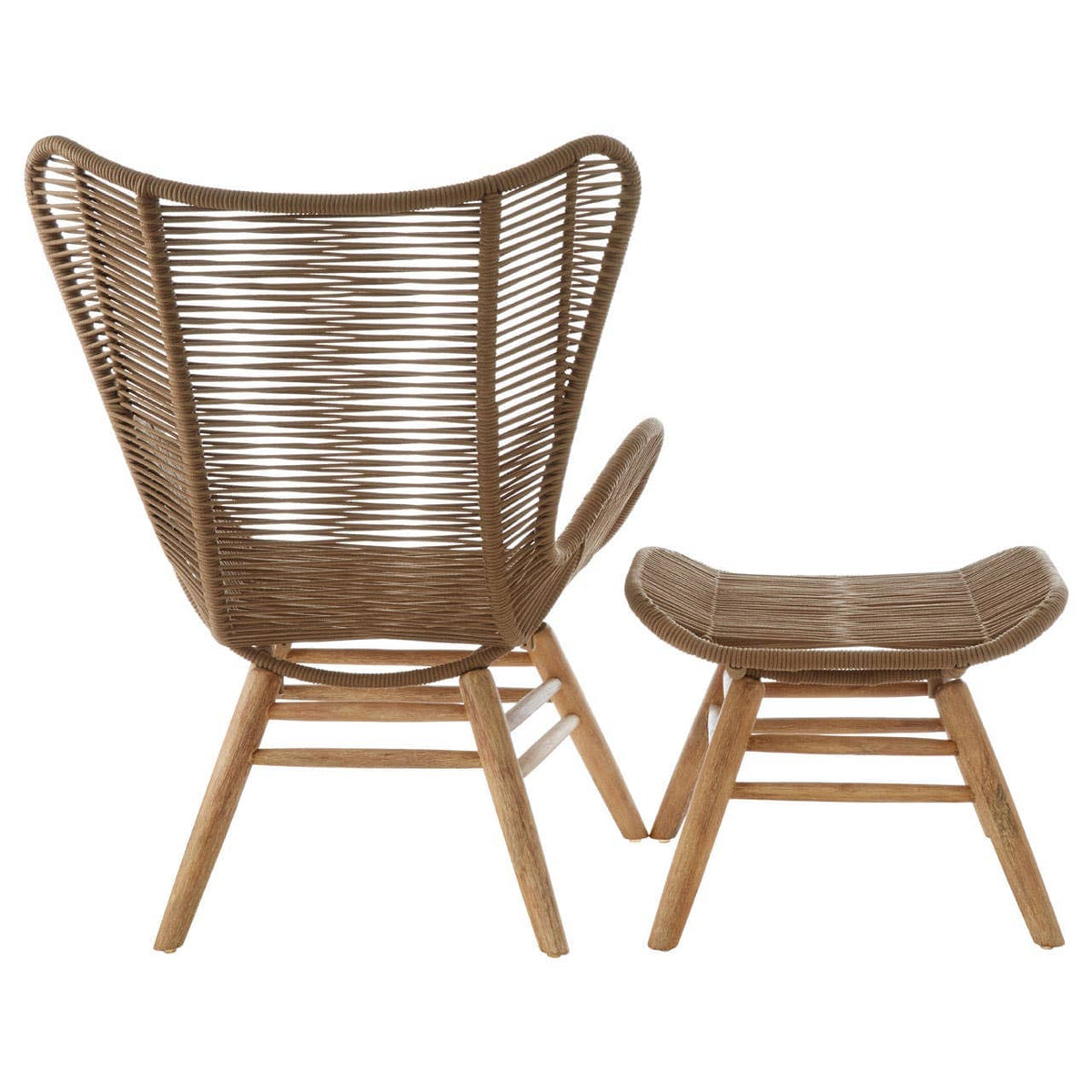 Sisal Latte Rope Lounge Chair & Footstool.
