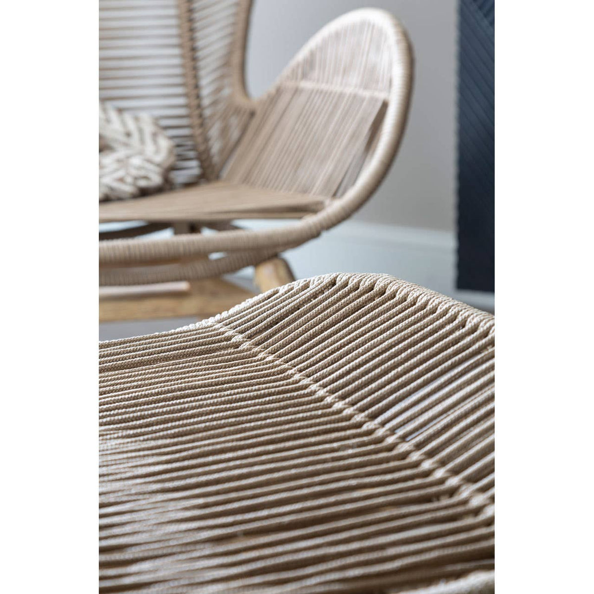 Sisal Latte Rope Lounge Chair & Footstool.