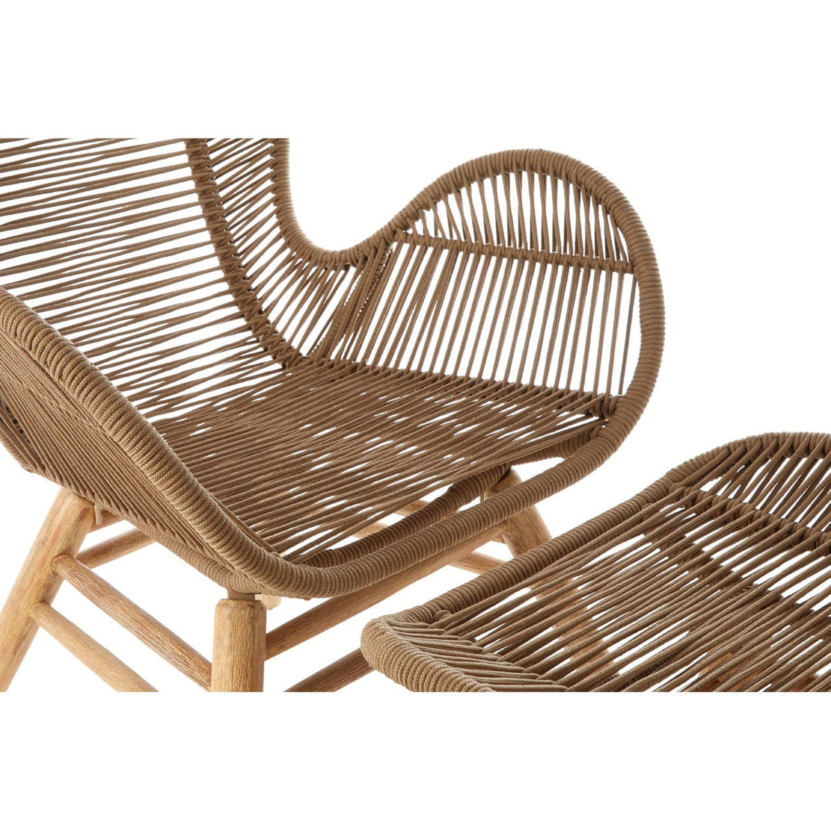 Sisal Latte Rope Lounge Chair & Footstool.