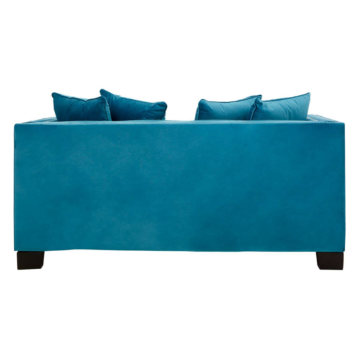 Sofia 2 Seater Cyan Blue Velvet Sofa.