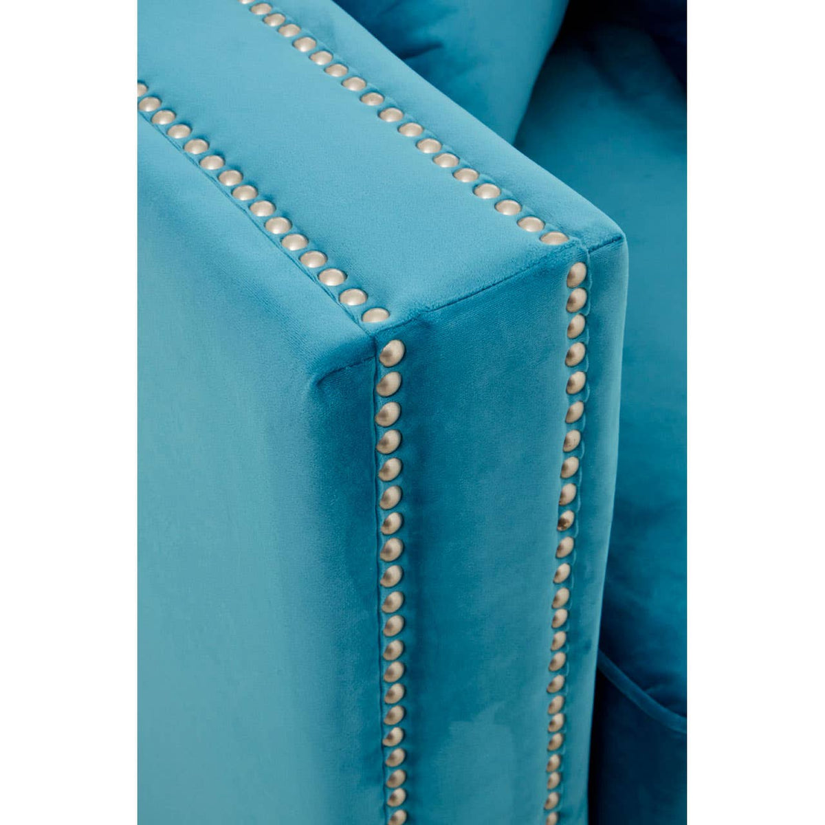 Sofia 2 Seater Cyan Blue Velvet Sofa.
