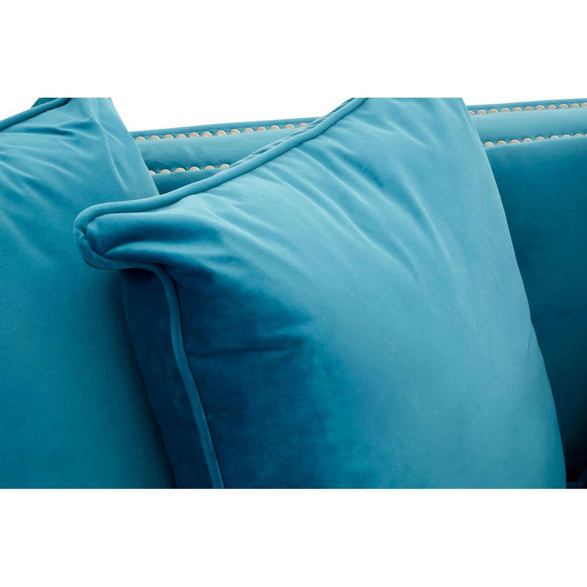Sofia 2 Seater Cyan Blue Velvet Sofa.