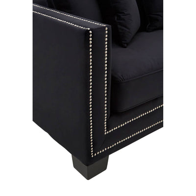 Noosa & Co. Living Sofia 3 Seater Black Velvet Sofa House of Isabella UK