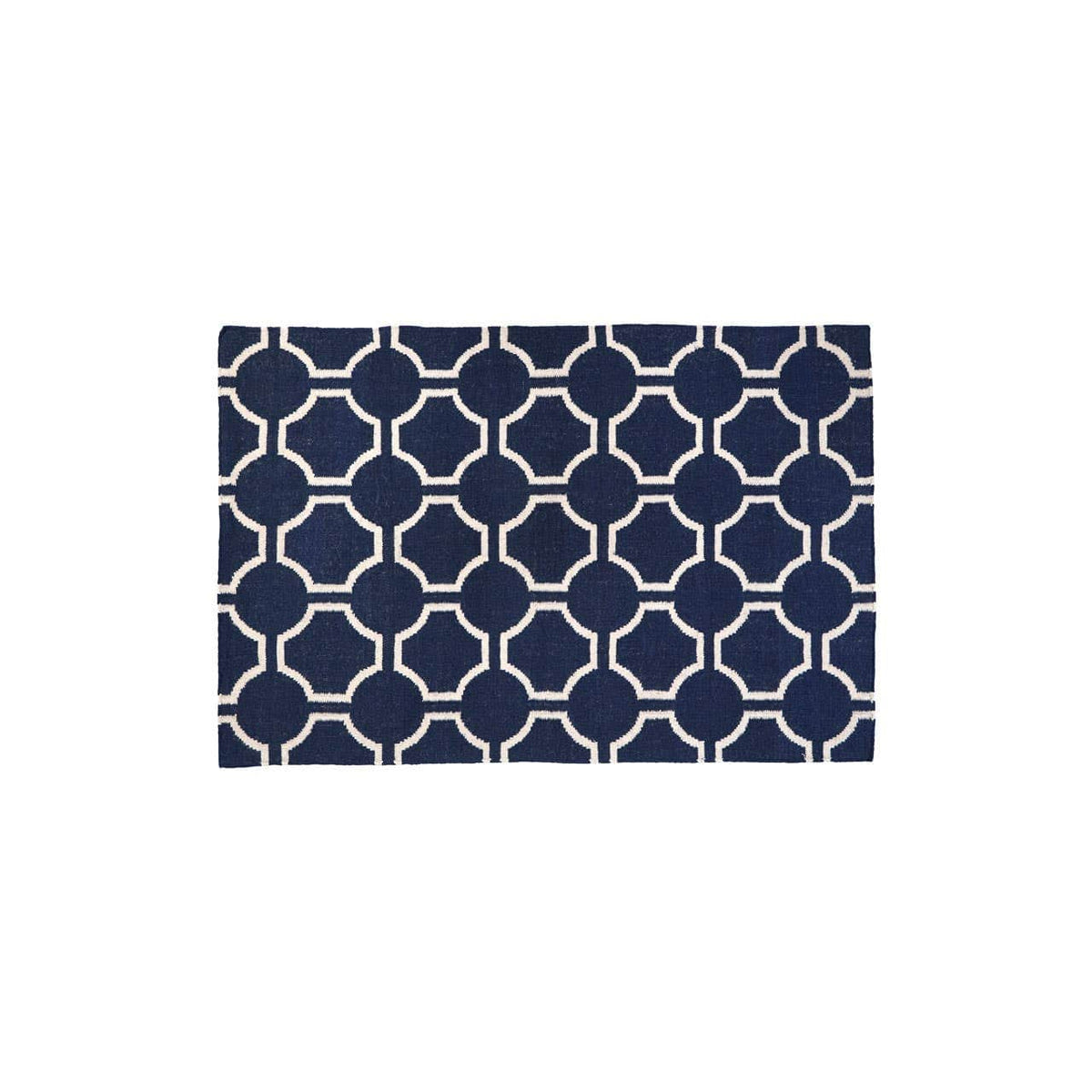 South Beach Navy Blue And White Rug.