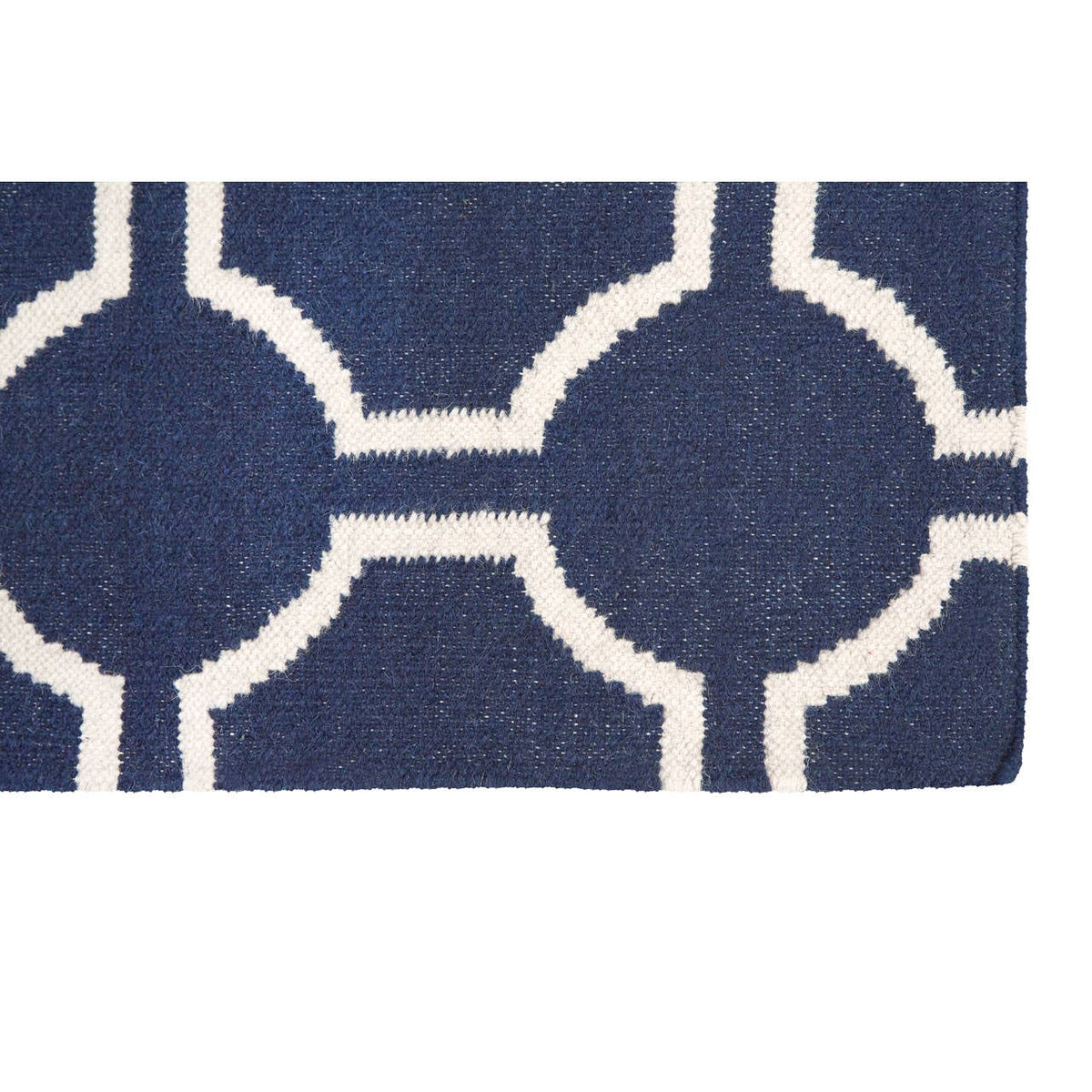 South Beach Navy Blue And White Rug.