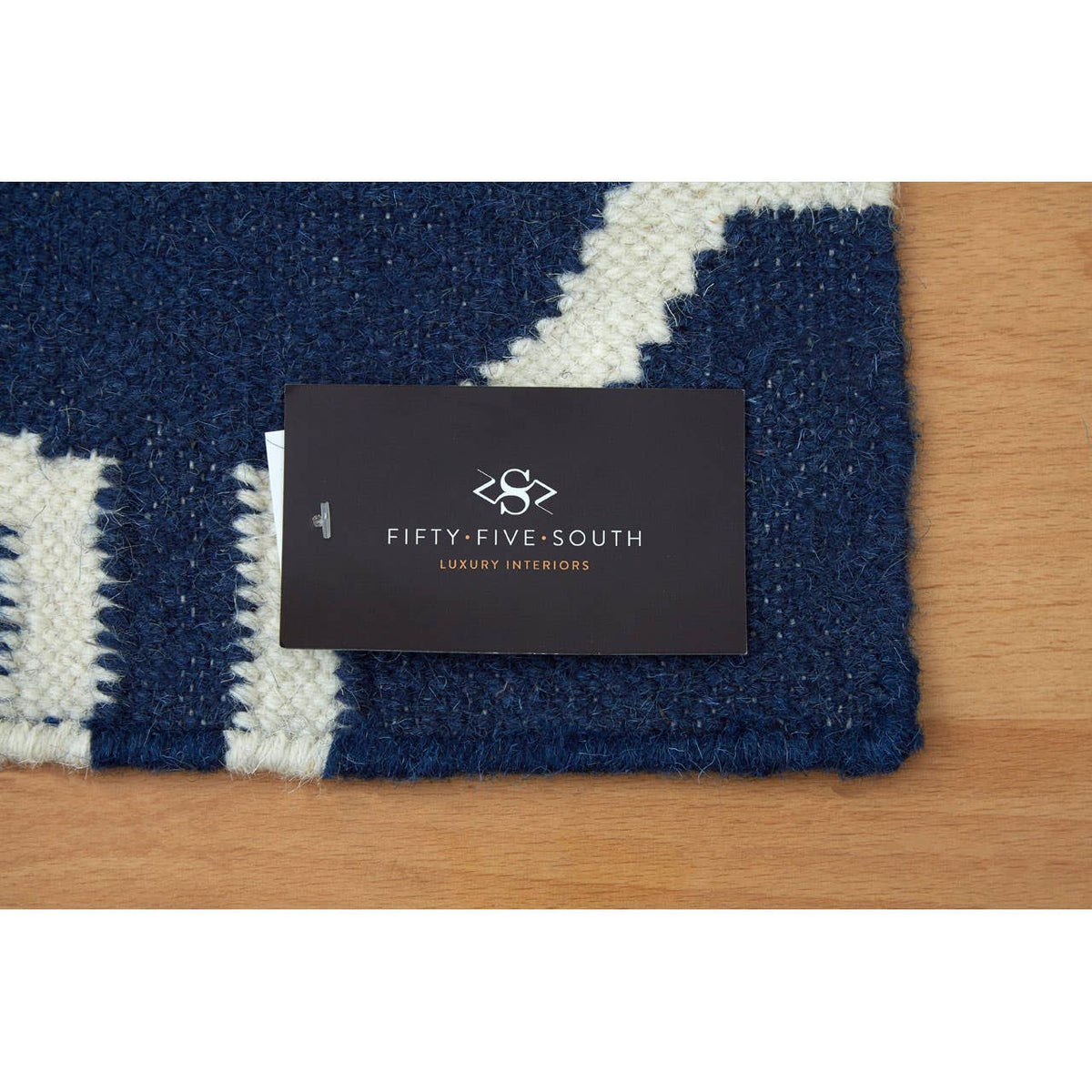 South Beach Navy Blue And White Rug.