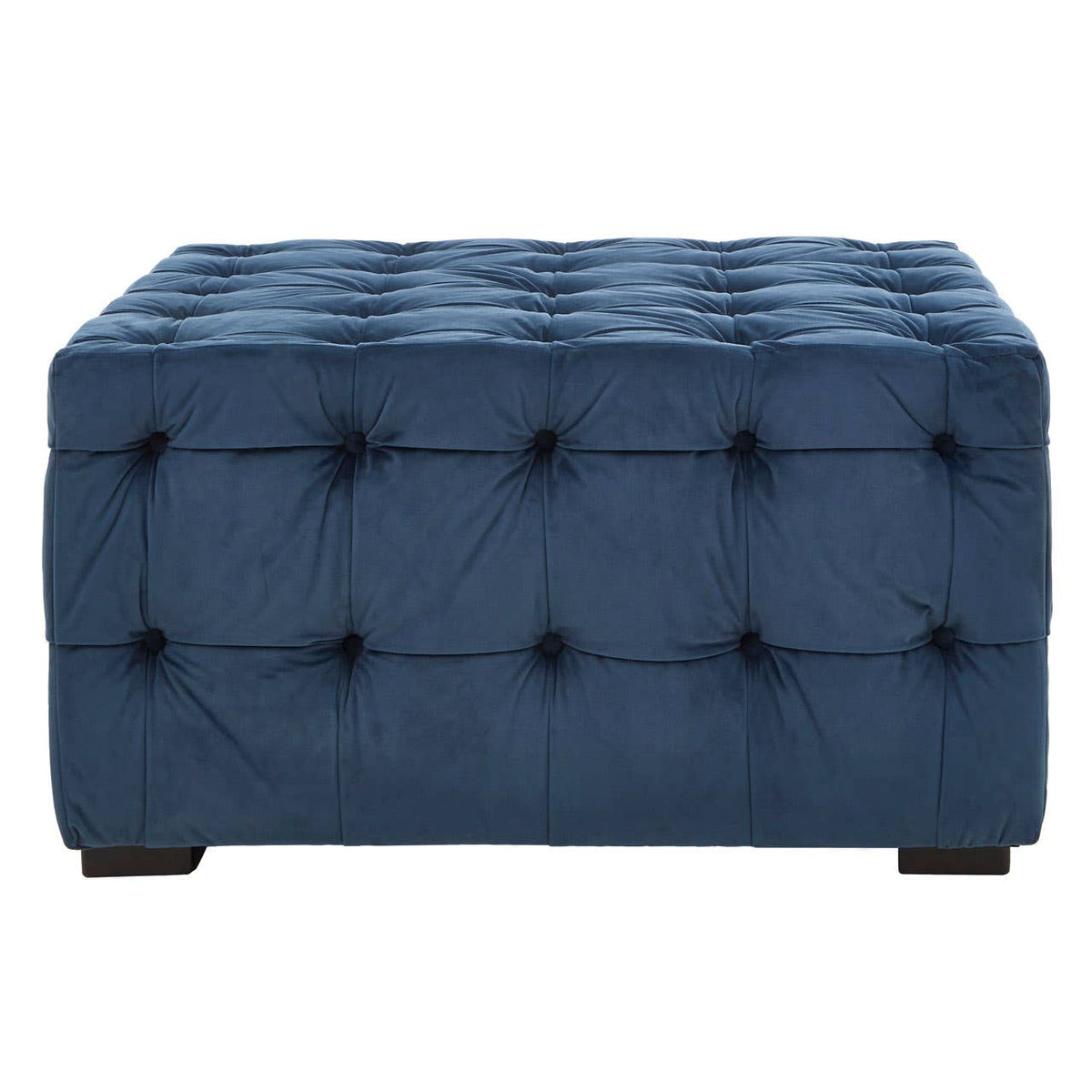 Stella Midnight Velvet Button Footstool.