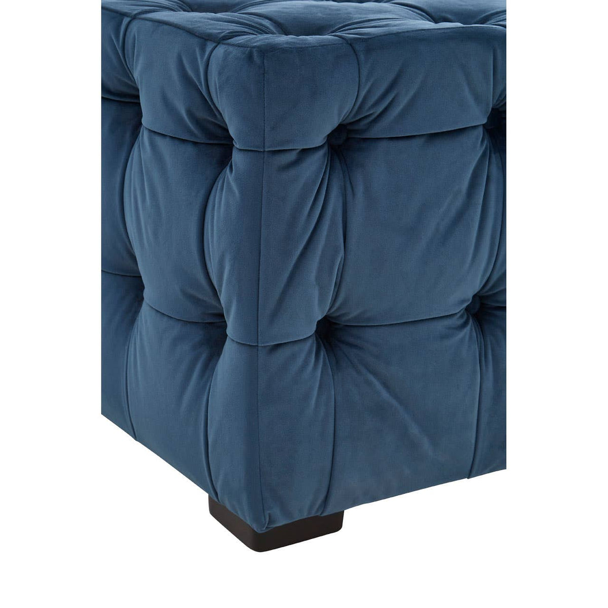 Stella Midnight Velvet Button Footstool.