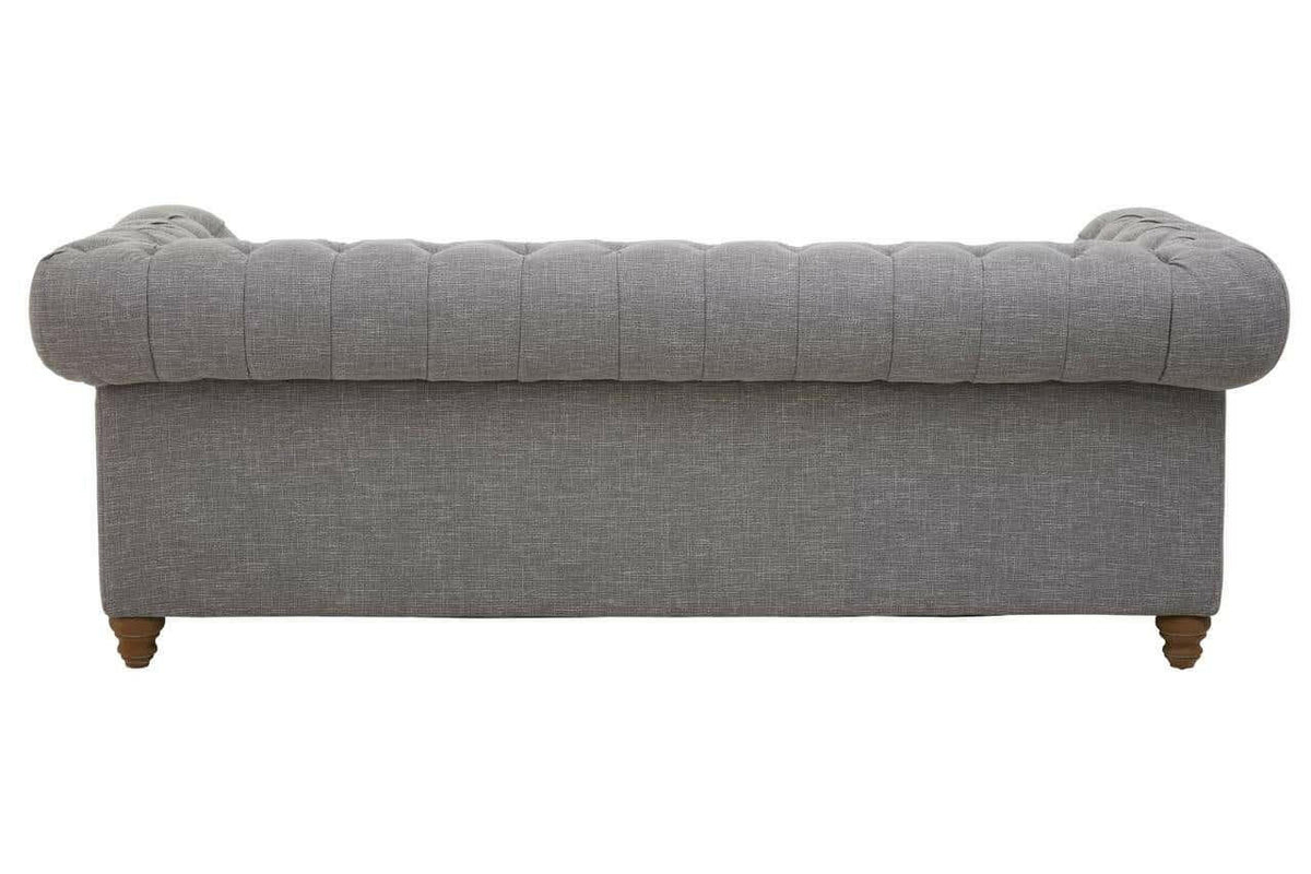 Stella Three Seat Grey Linen Sofa.