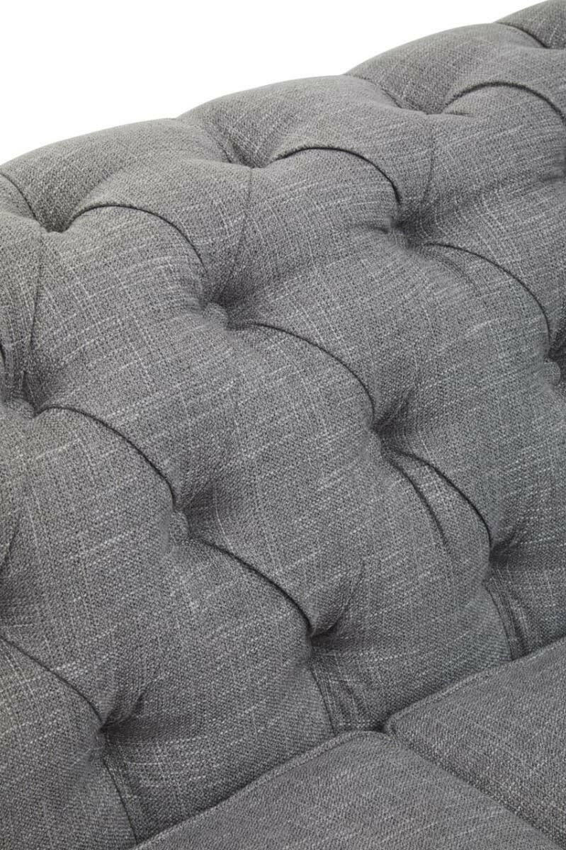 Stella Three Seat Grey Linen Sofa.