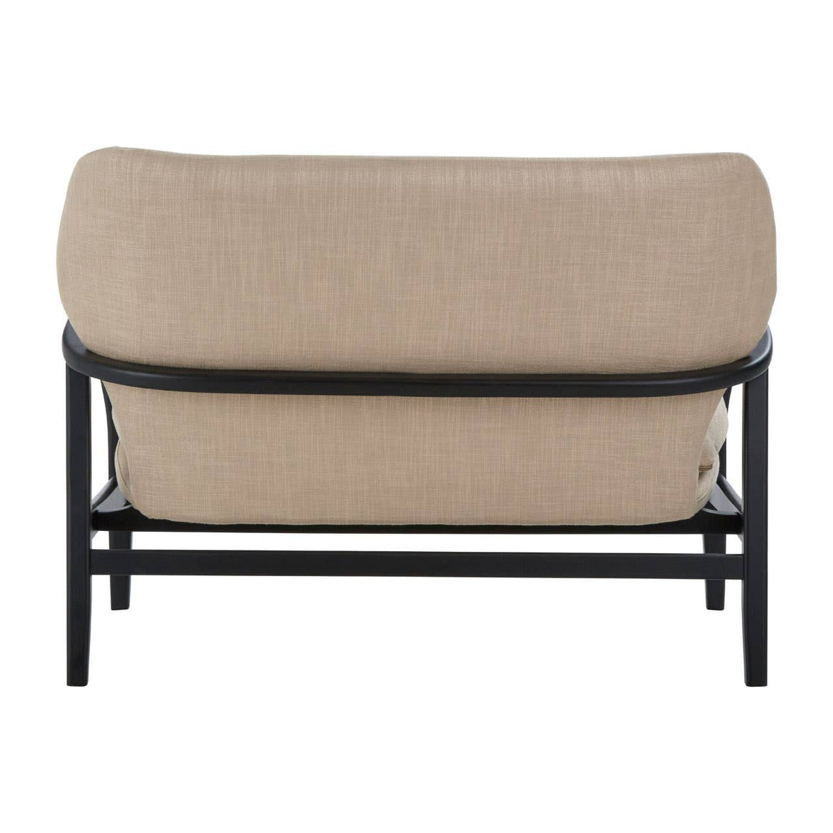 Stockholm 2 Seat Beige Sofa With Black Wood Frame.