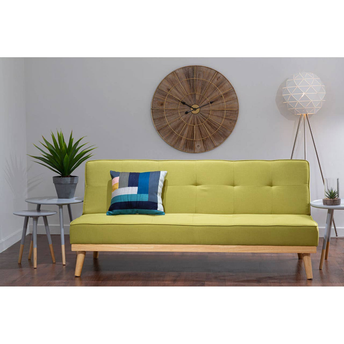 Stockholm 3 Seat Green Sofa Bed.