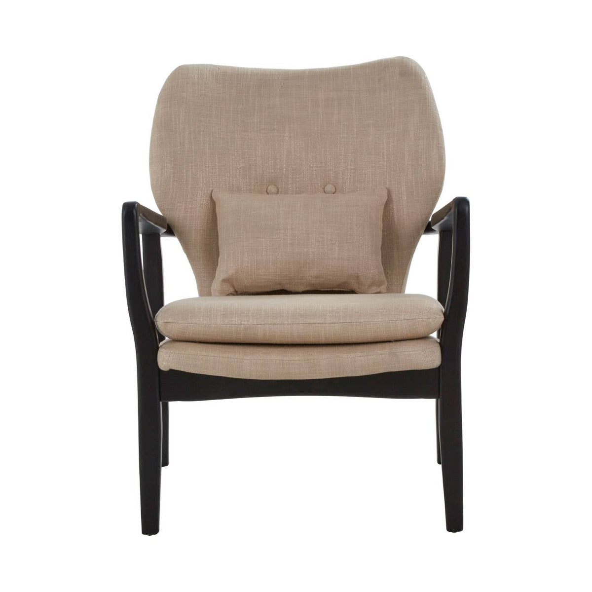 Stockholm Beige Chair With Black Wooden Frame.