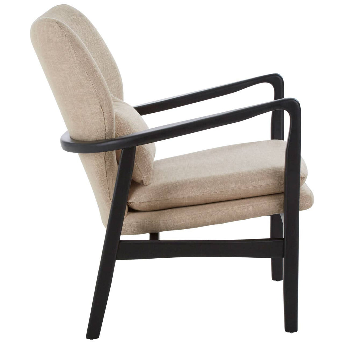 Stockholm Beige Chair With Black Wooden Frame.
