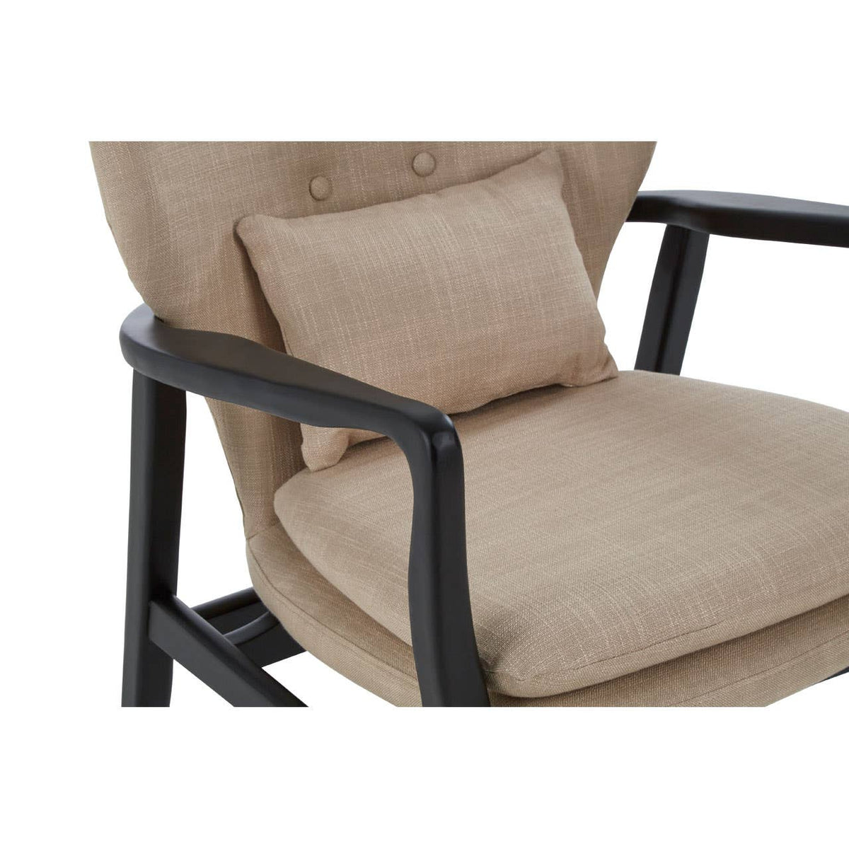 Stockholm Beige Chair With Black Wooden Frame.