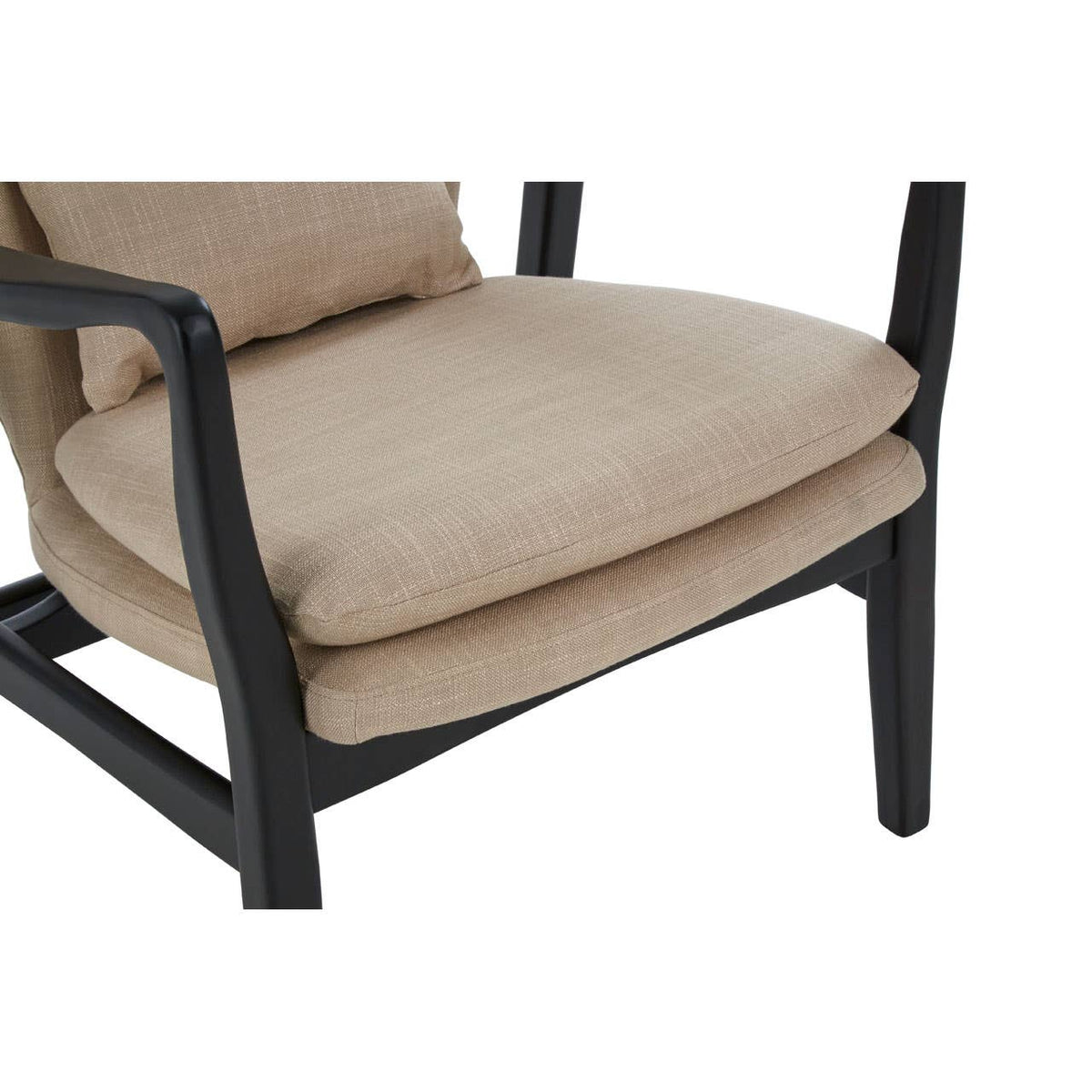 Stockholm Beige Chair With Black Wooden Frame.