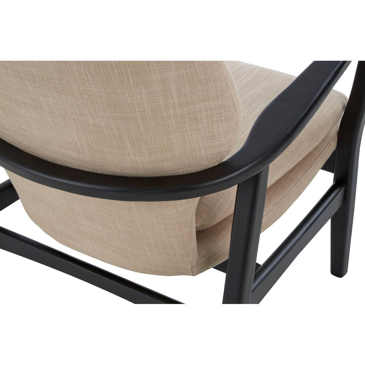 Stockholm Beige Chair With Black Wooden Frame.
