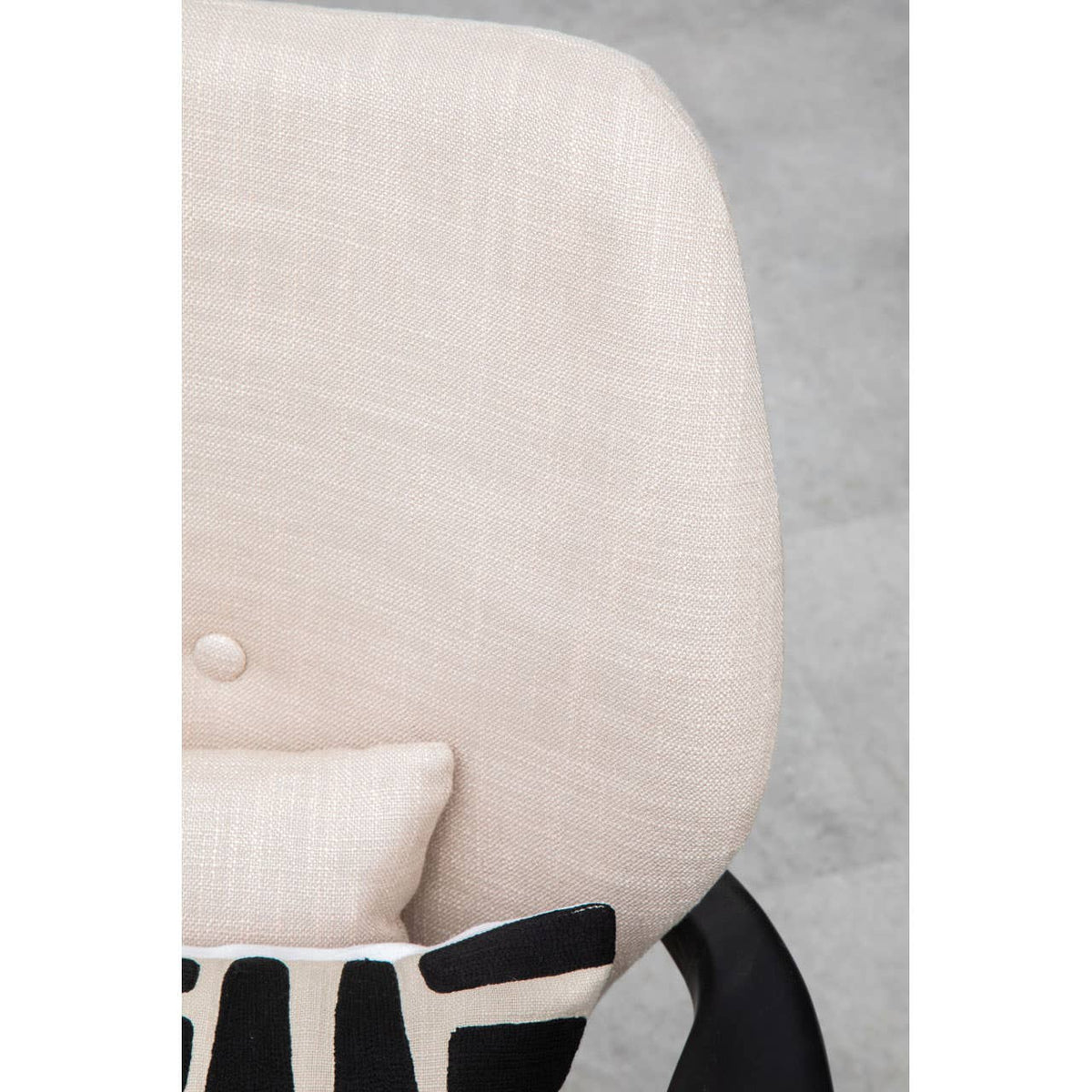 Stockholm Beige Chair With Black Wooden Frame.