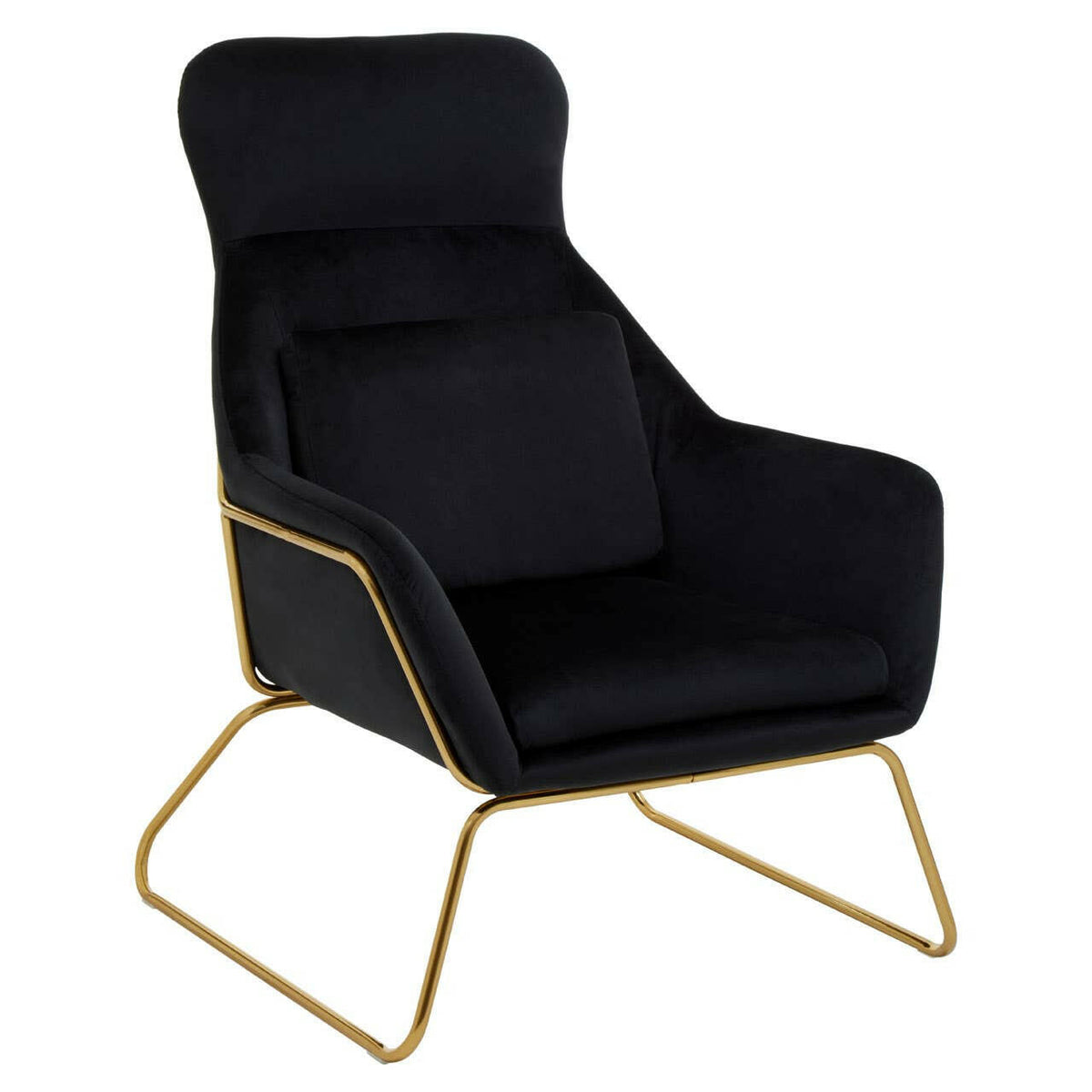 Stockholm Black Velvet Armchair.