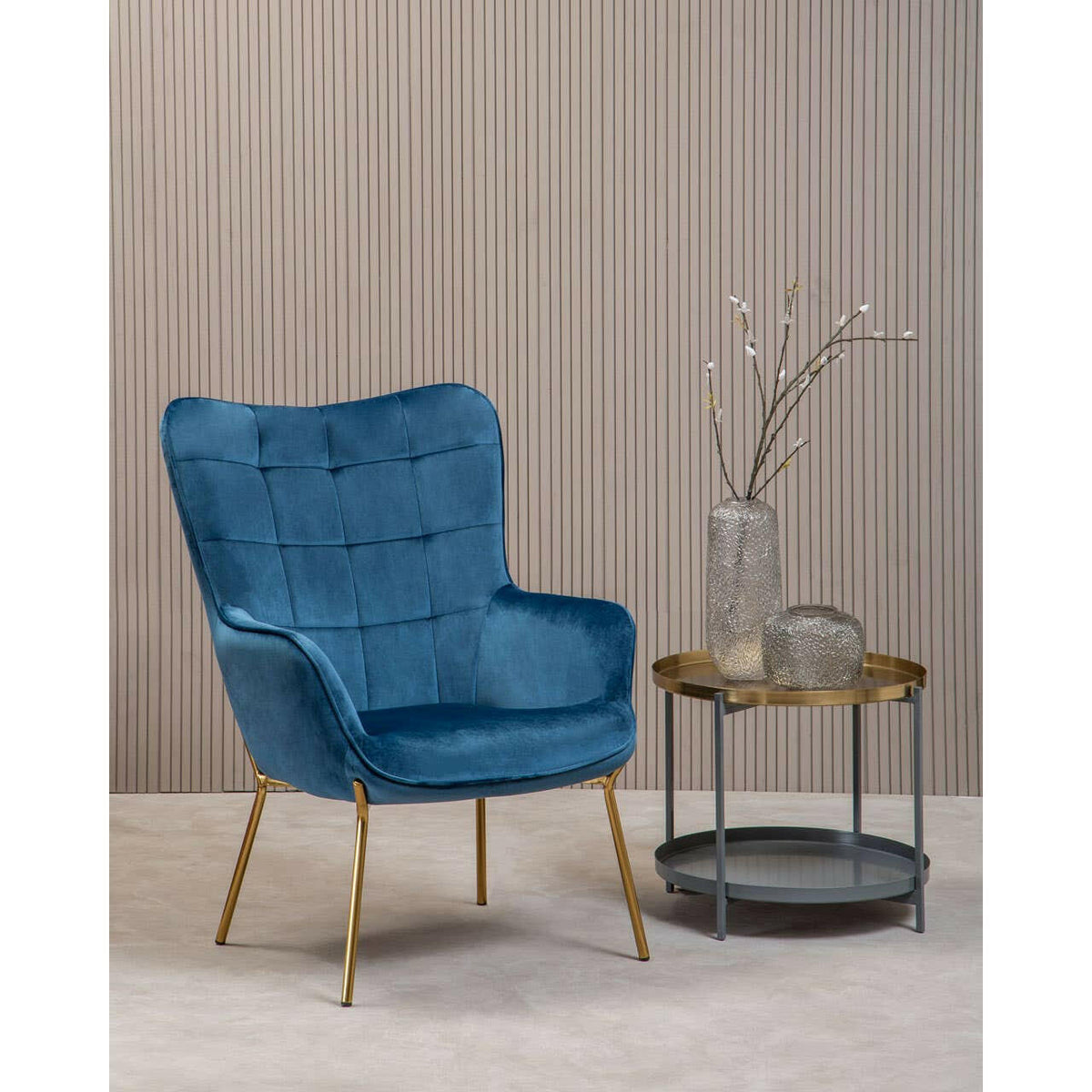 Stockholm Blue Velvet Chair.